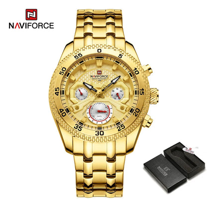 Navi force neues Design Uhr für Männer Luxus Mode leuchtenden Chronograph wasserdicht Datum Woche Quarz Armbanduhr Relogio Masculino