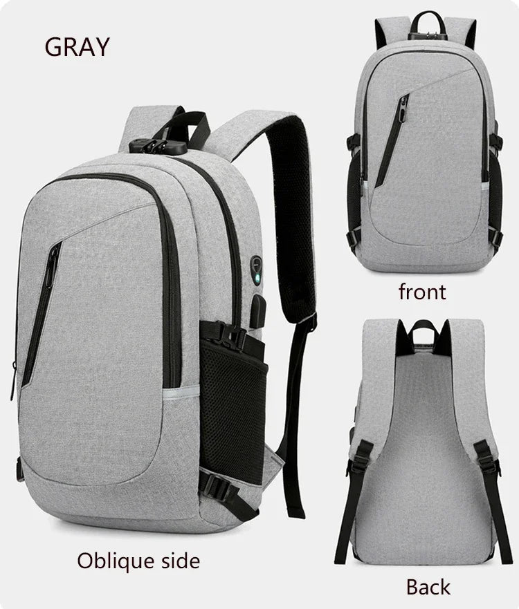 2024 Rucksack, Diebstahlschutz, Passwortsperre, Oxford, für Herren und Damen, Unisex, Business, Laptop, Computer, Reisen, Freizeit, Mode, tragbar