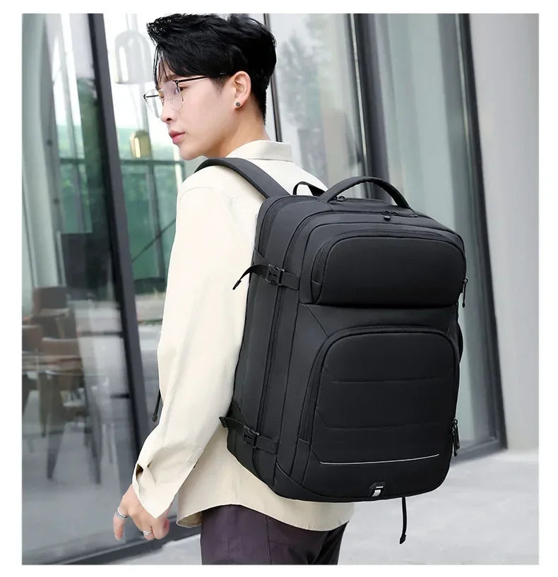 Erweiterbare 17-Zoll-Laptop-Rucksäcke für Herren, wasserdichte Notebook-Tasche, USB-Schultasche, Sport, Reisen, Schultasche, Rucksack für Männer