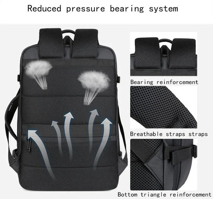 Erweiterbare 17-Zoll-Laptop-Rucksäcke für Herren, wasserdichte Notebook-Tasche, USB-Schultasche, Sport, Reisen, Schultasche, Rucksack für Männer