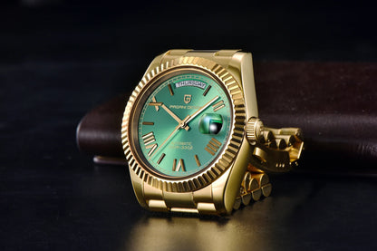 Pagani design dd36 gold grün v2 männer mechanische uhren luxus automatische uhr für männer 2024 neue ar saphirglas armbanduhr