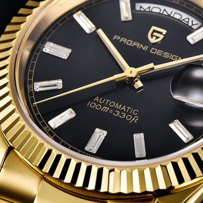 PAGANI DESIGN DD36 Gold Schwarz Luxus Herren Mechanische Uhren Automatikuhr Für Männer 2025, Neue AR-Saphirglas-Armbanduhr