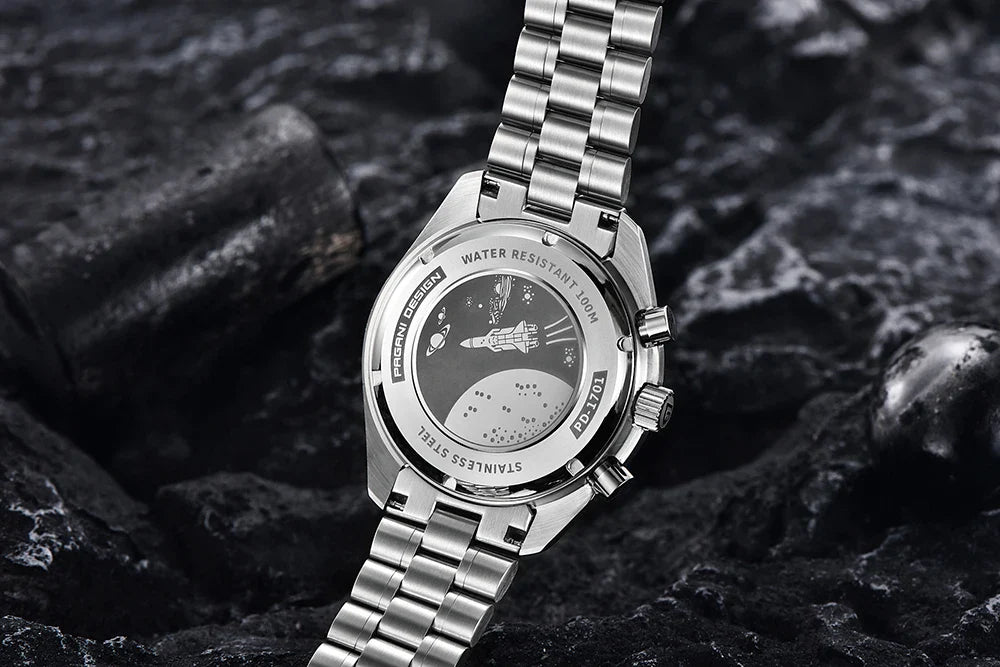 PAGANI DESIGN 2025, neue Monduhr, Retro-Luxus-Quarzuhren für Herren, Edelstahl, leuchtend, wasserdicht, Sport-Chronograph, Herren