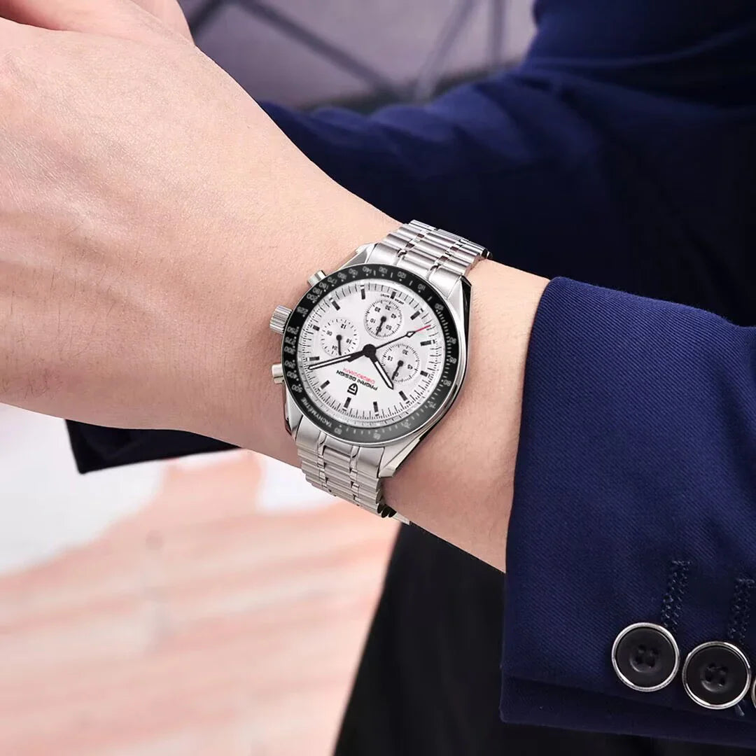 PAGANI DESIGN 2025, neue Monduhr, Retro-Luxus-Quarzuhren für Herren, Edelstahl, leuchtend, wasserdicht, Sport-Chronograph, Herren
