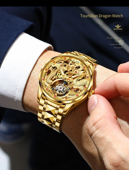 OUPINKE 3176 Uhr Für Männer Luxus Tourbillon Mechanische Business Männer Uhr Hohl Schwungrad Wasserdicht Leucht Mode Mann Uhr