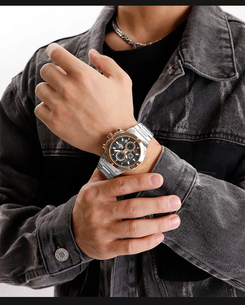 NAVIFORCE 2025, Herren-Quarzuhr, Sport-Militäruhr für Herren, wasserdicht, leuchtendes Datum, Chronograph, Edelstahl, Herrenuhren