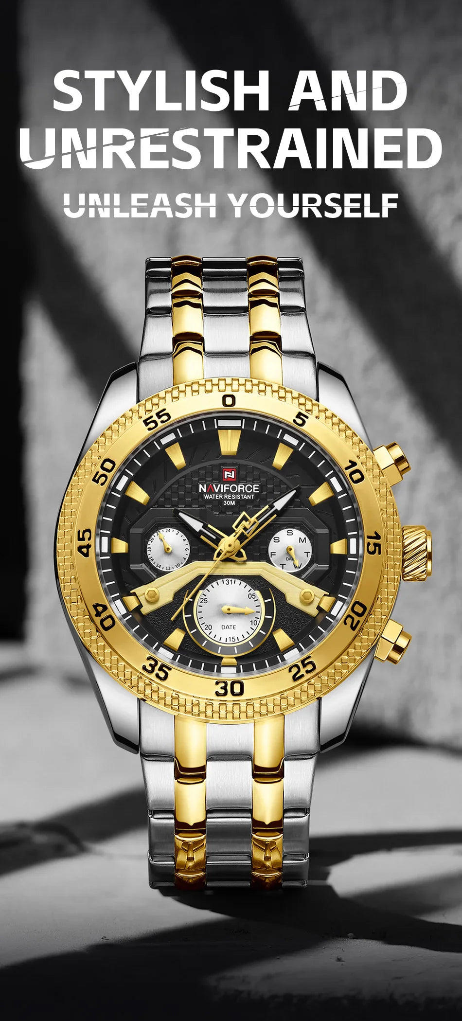 Navi force neues Design Uhr für Männer Luxus Mode leuchtenden Chronograph wasserdicht Datum Woche Quarz Armbanduhr Relogio Masculino