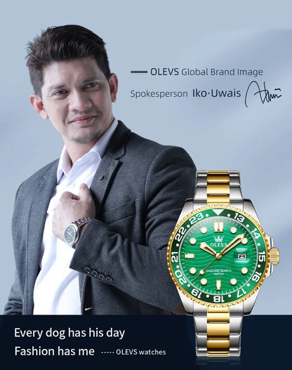 OLEVS 3610 Original Herrenuhren, luxuriös, wasserdicht, leuchtend, Herren-Armbanduhr, schlicht, Edelstahl, Business-Mode, klassische Uhr