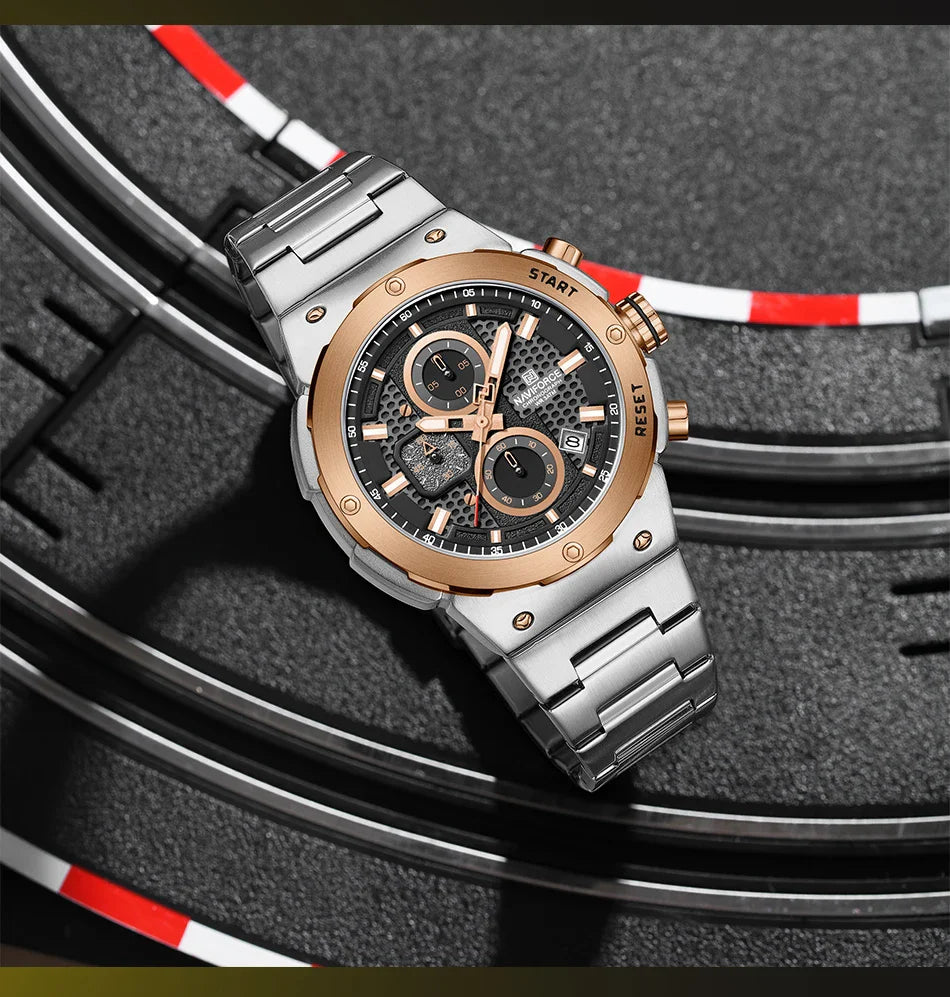 NAVIFORCE 2025, Herren-Quarzuhr, Sport-Militäruhr für Herren, wasserdicht, leuchtendes Datum, Chronograph, Edelstahl, Herrenuhren