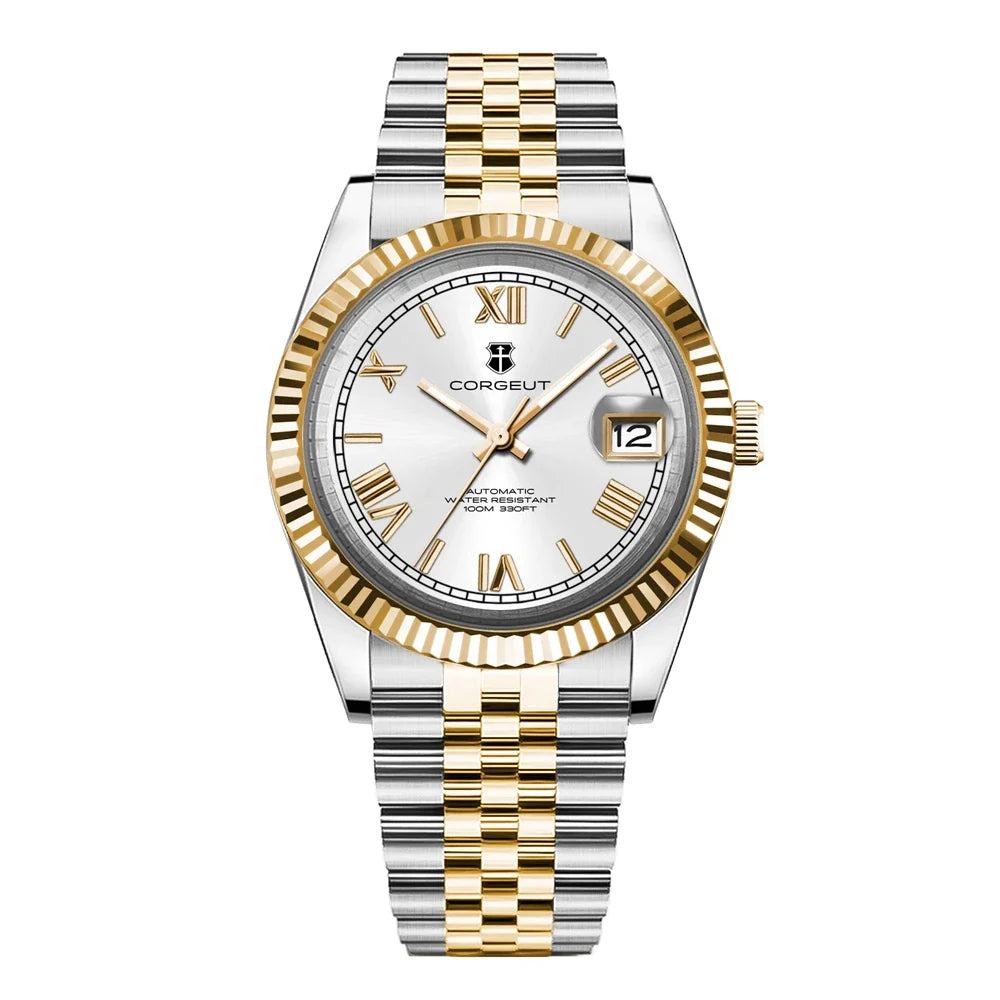 36mm/39mm Luxus NH35 Automatische Mechanische Armbanduhren Römische Zahlen Corget Männer Uhr Sapphire Kristall 10bars gold reloj Hombre