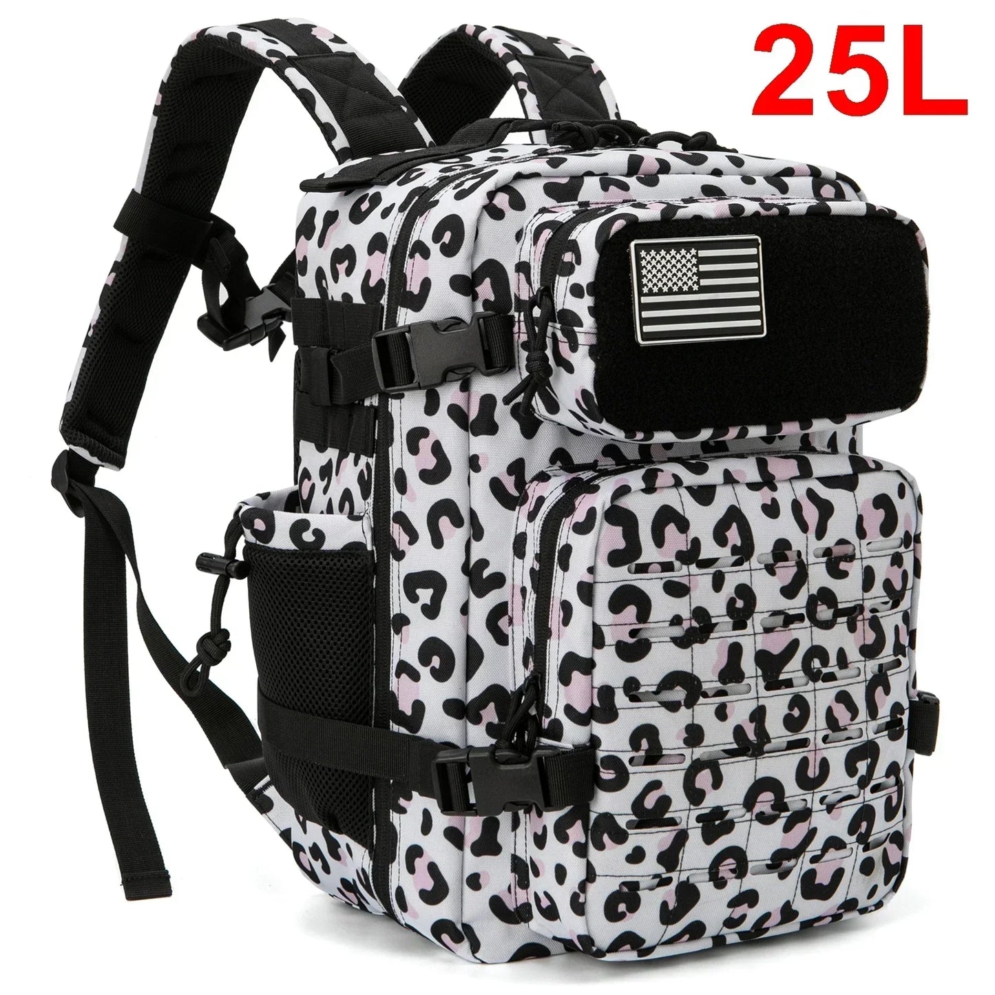 25L Taktischer Rucksack Outdoor-Tasche Fitness-Rucksack MOLLE-Rucksack Damen/Herren Wandern Überlebensrucksack Herren Dual-Getränkehalter