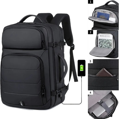 Erweiterbare 17-Zoll-Laptop-Rucksäcke für Herren, wasserdichte Notebook-Tasche, USB-Schultasche, Sport, Reisen, Schultasche, Rucksack für Männer