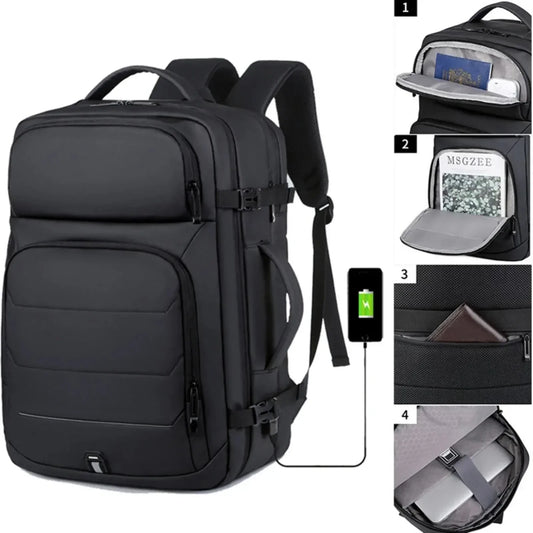 Expandable 17-Inch Laptop Backpacks for Men, Waterproof Notebook Bag, USB School Bag, Sports, Travel, School Bag, Backpack for Men