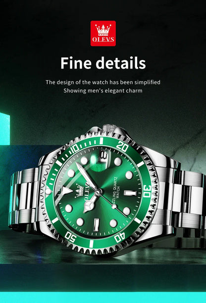OLEVS 5885 Tauchserie Herrenuhr Luxus Automatik Datum Originaluhr Trendige Edelstahl Wasserdichte Sport Quarzuhr