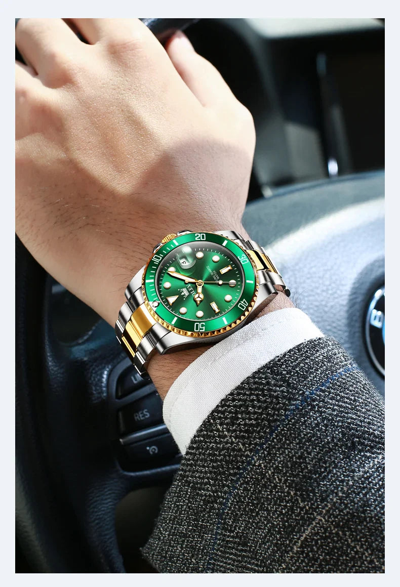 OLEVS 5885 Tauchserie Herrenuhr Luxus Automatik Datum Originaluhr Trendige Edelstahl Wasserdichte Sport Quarzuhr