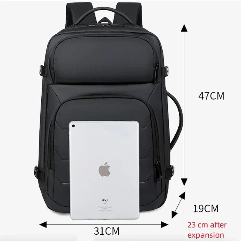 Erweiterbare 17-Zoll-Laptop-Rucksäcke für Herren, wasserdichte Notebook-Tasche, USB-Schultasche, Sport, Reisen, Schultasche, Rucksack für Männer