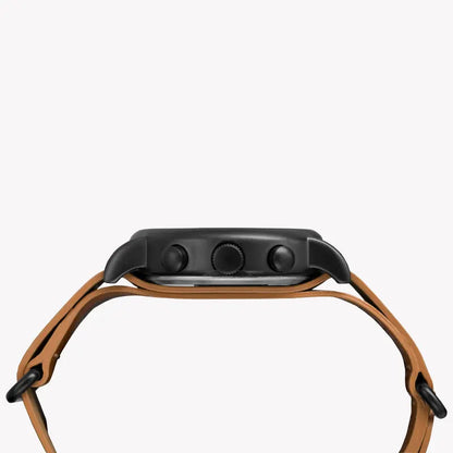 Timex Unisex Tan Leather Watch, Black Dial | TW2P97500-1