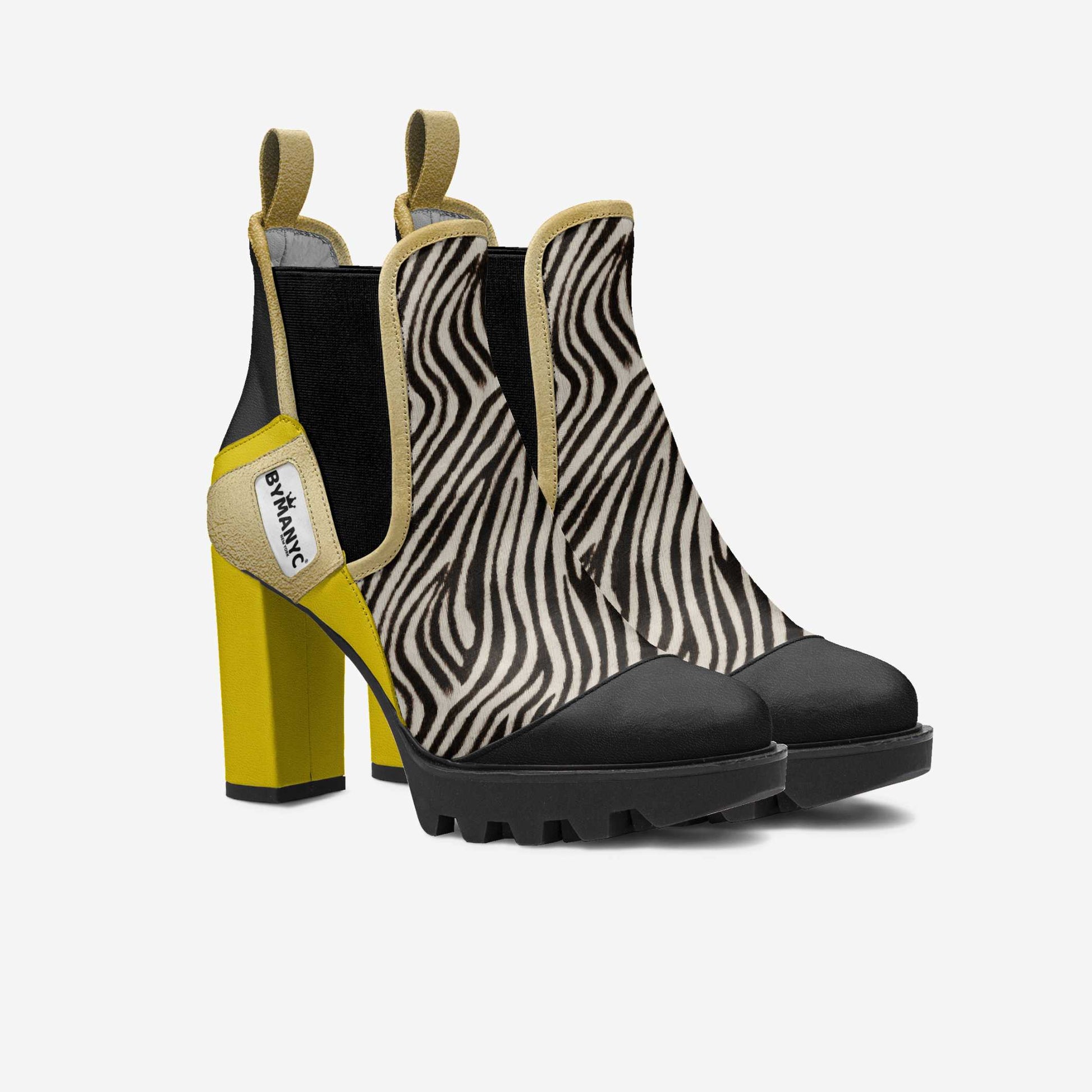 Vegan Elastic Designer Boot BYMANYC ® New York Urban Black-1
