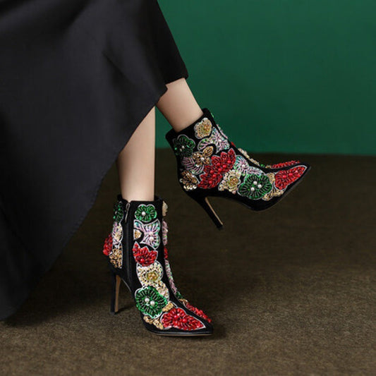 Herfst en winter retro dames mode laarzen van zacht leer