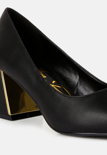 Casey Metallic Detail Block Heel Pumps By RAG-1