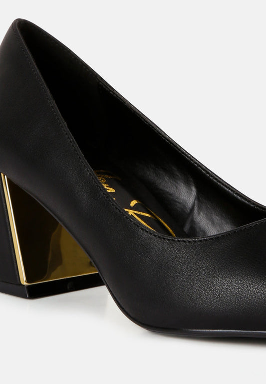 Casey Metallic Detail Block Heel Pumps By RAG-1