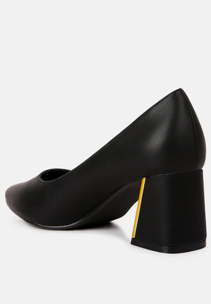 Casey Metallic Detail Block Heel Pumps By RAG-2