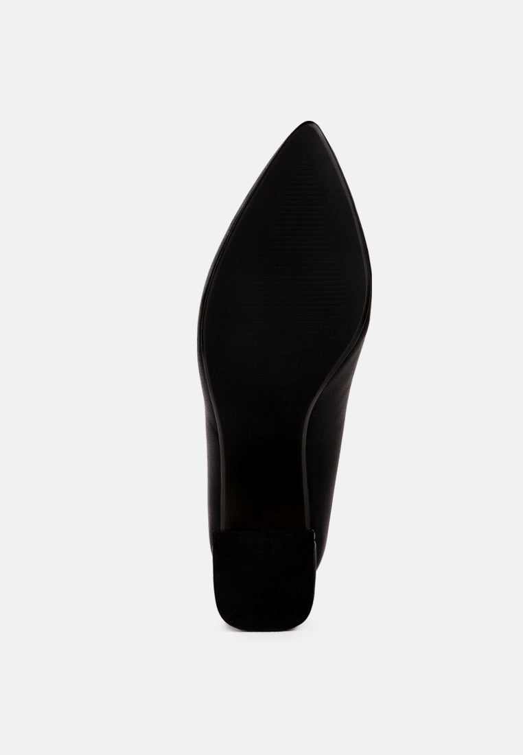 Casey Metallic Detail Block Heel Pumps-4