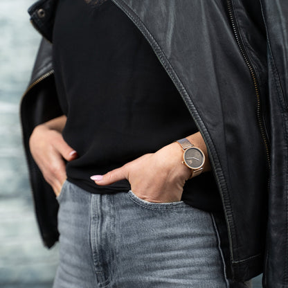 Pierre Cardin Women's Rose Gold Watch, Black Dial | CBV.1513-4
