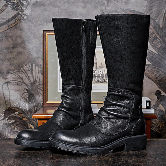 Men's Platform High-Top Zip Boots