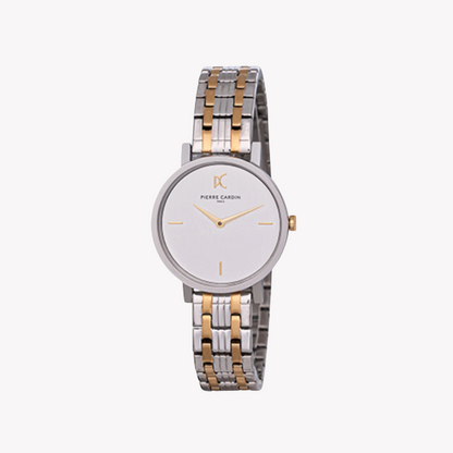 Pierre Cardin Women's Two Tone Silver & Gold Watch, White Dial | CCM.0531-0
