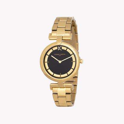Pierre Cardin Women's Gold Metal Watch, Black Dial | CMD.3533-0