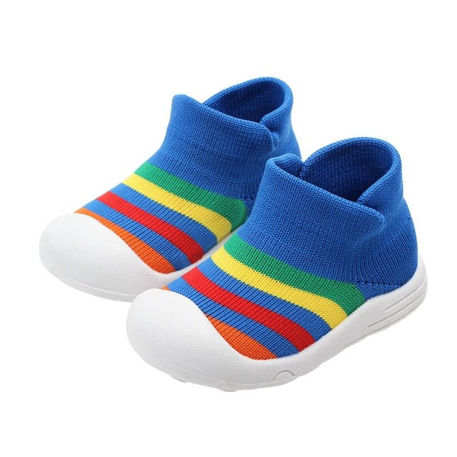 Colorful Baby Shoes First Shoes Baby Toddler First Walker Baby Girl Boy Kids Soft Rubber Sole Anti-Slip Baby Knitted Shoes D30-1