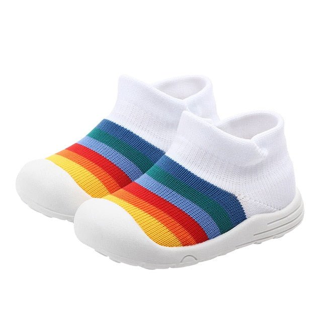 Colorful Baby Shoes First Shoes Baby Toddler First Walker Baby Girl Boy Kids Soft Rubber Sole Anti-Slip Baby Knitted Shoes D30-4