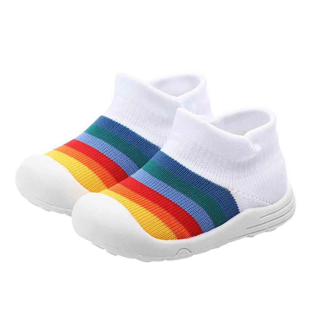 Colorful Baby Shoes First Shoes Baby Toddler First Walker Baby Girl Boy Kids Soft Rubber Sole Anti-Slip Baby Knitted Shoes D30-2