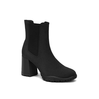 Comfortable Block Heel Chelsea Boots-3