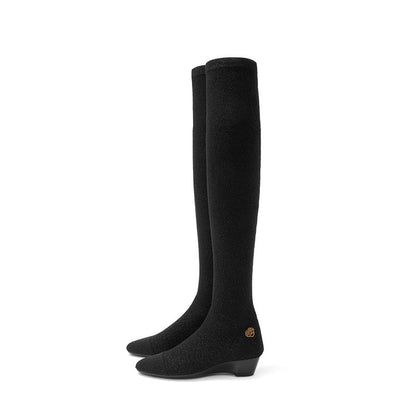 Country Low Heel Stretch Over the Knee Boots-0