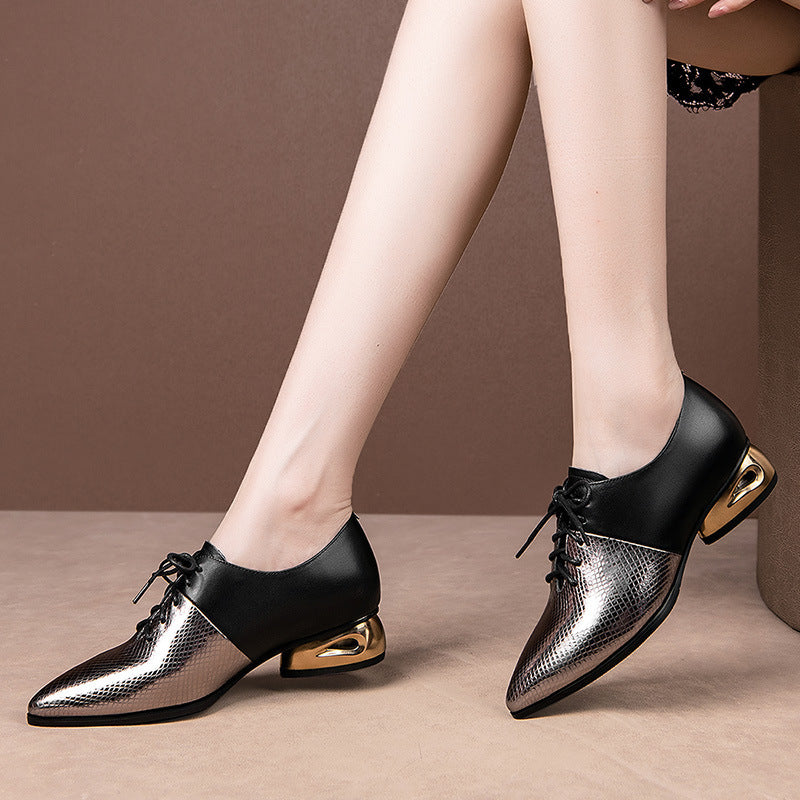 Women's Plus Size Thick-heeled Deep-mouth Single Shoes
