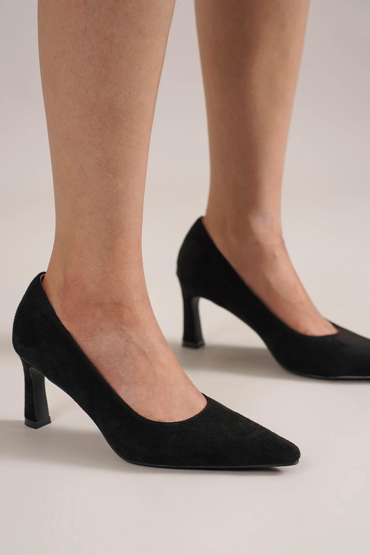 MayFair Faux Suede Point Toe Pumps-1