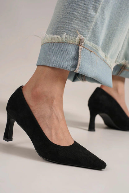 MayFair Faux Suede Point Toe Pumps-0