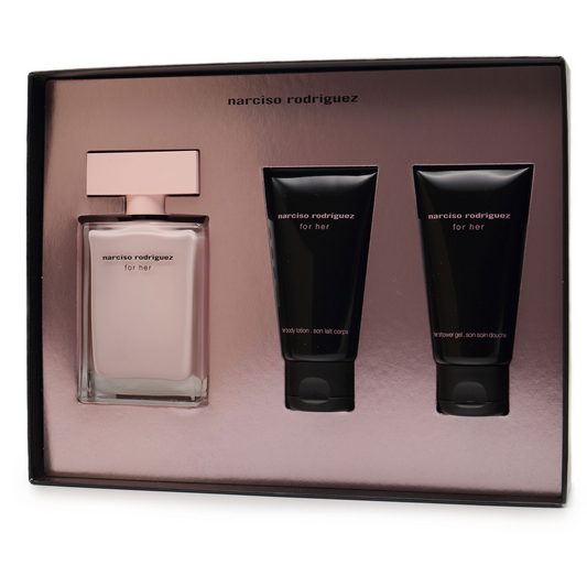 SET NARCISO RODRIGUEZ For Her EDP spray 50ml + BODY LOTION 50ml + SHOWER GEL 50ml (3423222092467)-0