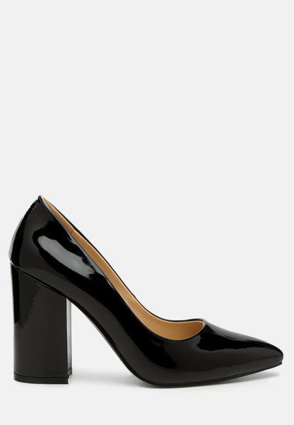 Kamira Patent Block Heeled Pumps-7