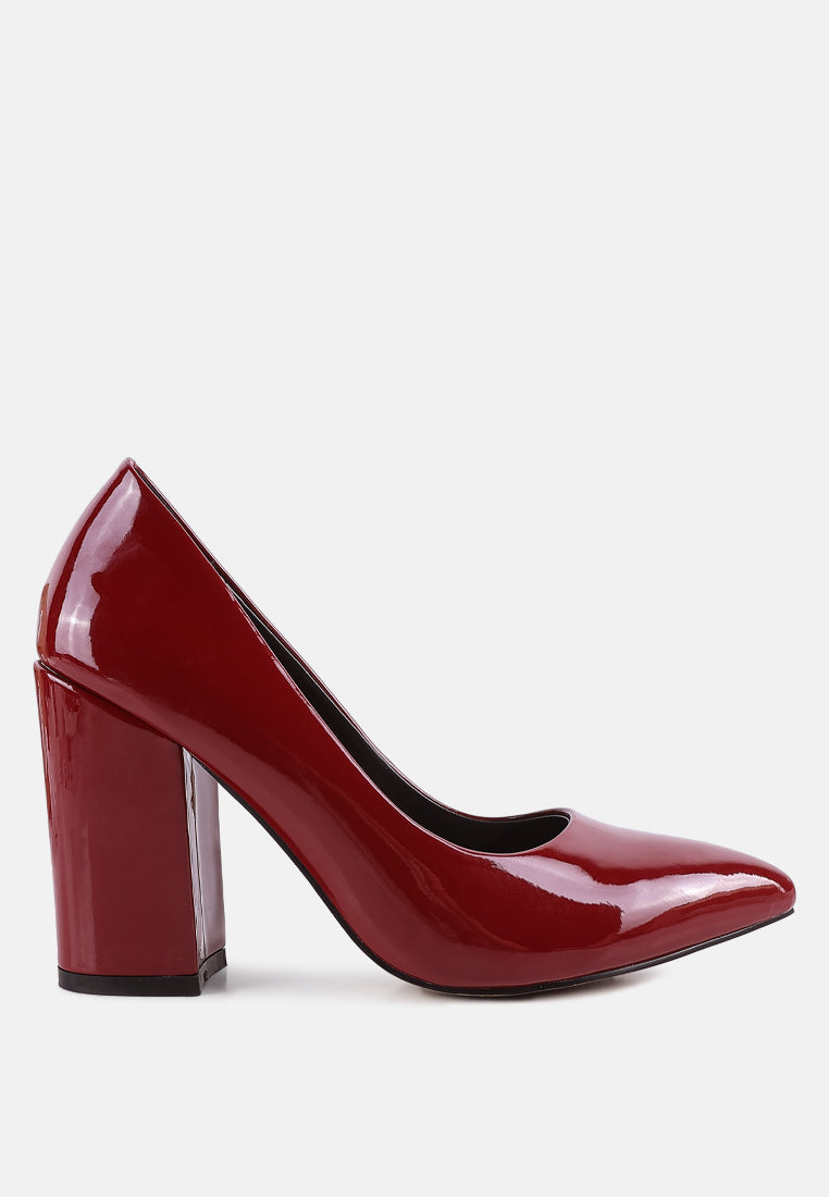 Kamira Patent Block Heeled Pumps-6