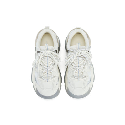 Lightweight Platform White Running Shoes-4