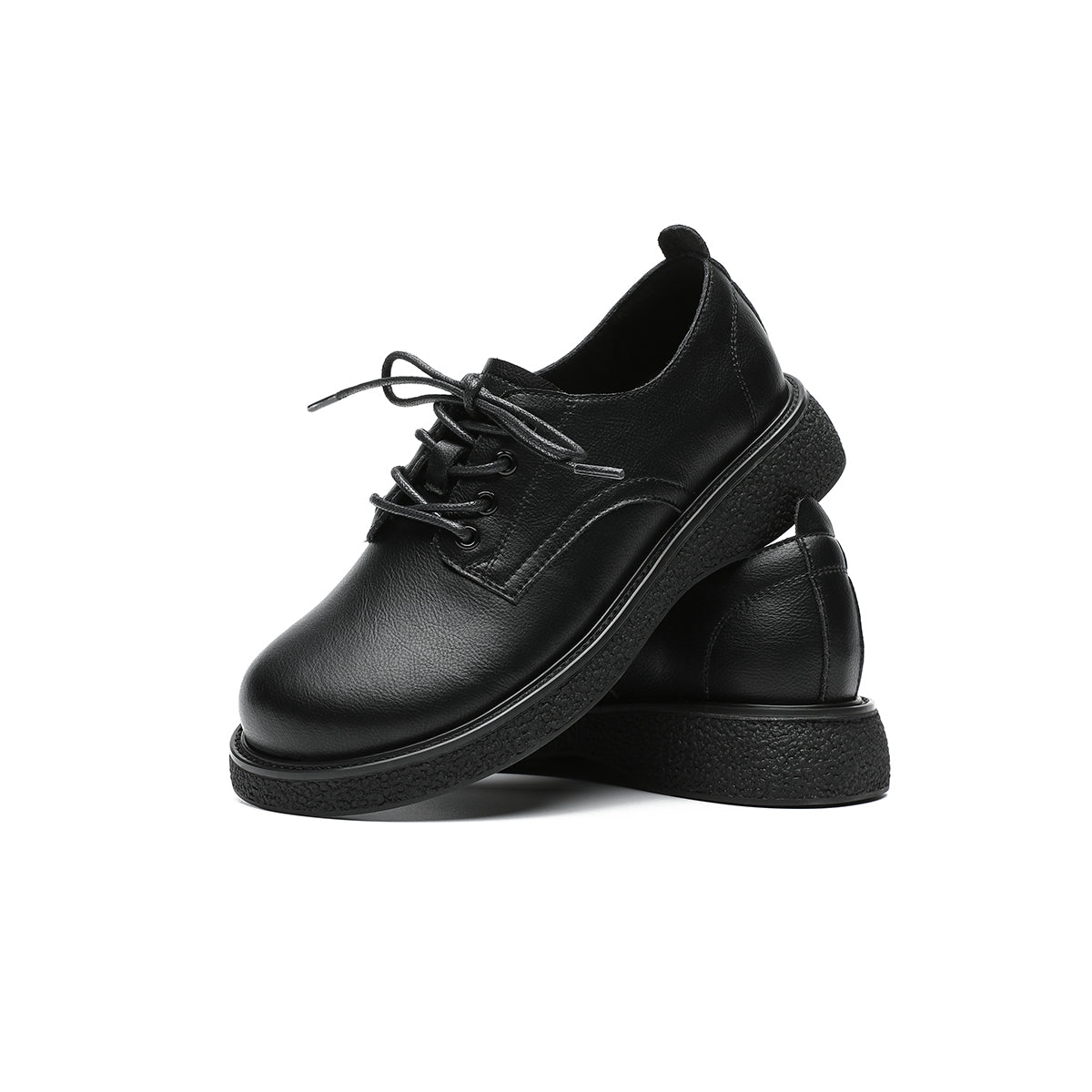Low Cut Black Leather Shoes-2
