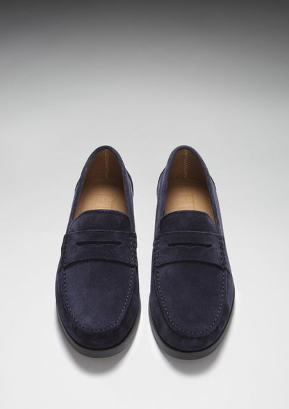 Boot Loafers, marineblauw suède