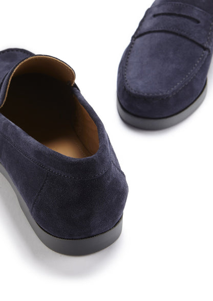 Boot Loafers, marineblauw suède