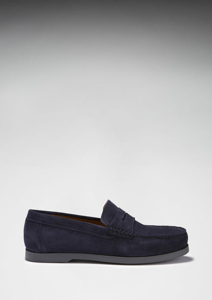 Boot Loafers, marineblauw suède