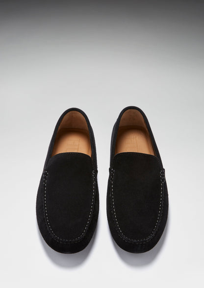 Driving Loafers, zwart suède