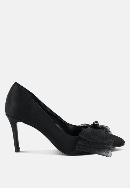 Odette Diamante Embellished Bow Stiletto Pumps-5