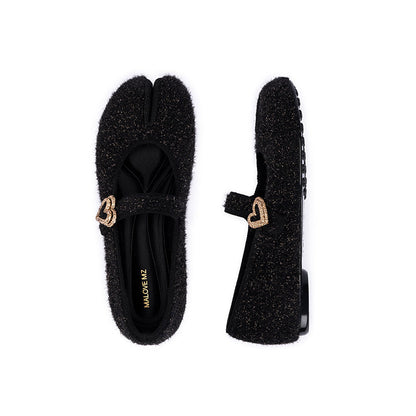 Oriental Split Toe Mary Jane Flat Shoes-2